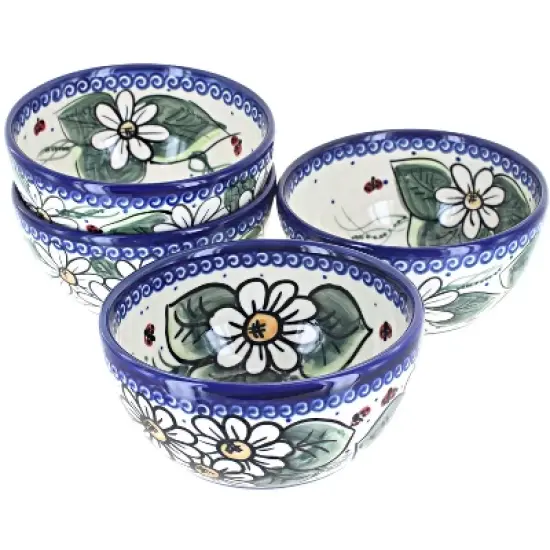 Blue Rose Polish Pottery 71-4 Vena Dessert Bowl Set image {9}