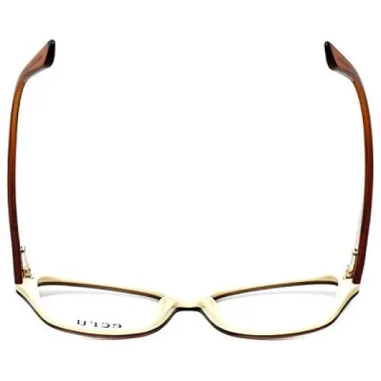 Ecru Designer Reading Glasses Ferry-035 Au Lait 53mm Brown Ivory White Crystal image {5}
