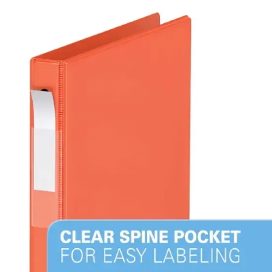 Davis Group 6pk 5/8" Premium Economy Round Ring Binders Orange: Polypropylene, 100 Sheet Capacity, 2 Pockets image {2}
