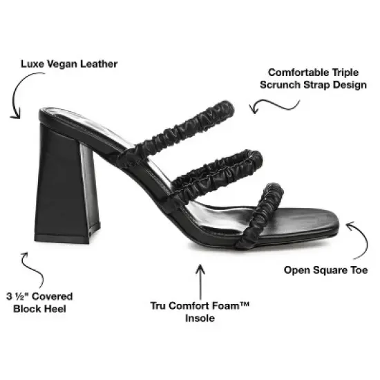 Journee Collection Womens Reagaan Tru Comfort Foam Open Square Toe Block Heel Sandals Black 8 image {7}