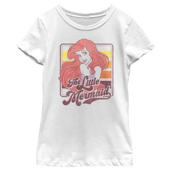 Girl's The Little Mermaid 70s Retro Ariel T-Shirt image {4}