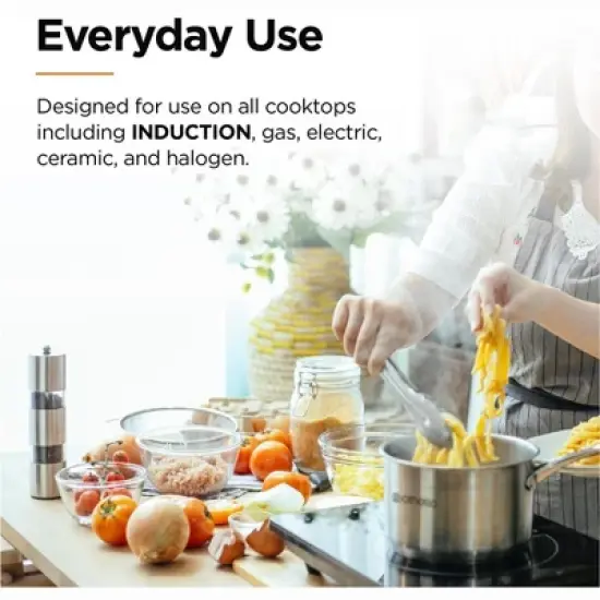 Othello 10-Piece Tri-Ply Stainless Steel Cookware Set, Induction Cooktop Compatible, Professional Performance Pots & Pans, Oven Safe, Dishwasher Safe image {1}