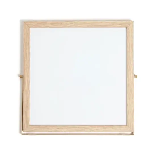 U Brands 12"x12" Frame Desktop Dry Erase Easel Natural: Magnetic Whiteboard with Wall Mount & Hardware image {2}