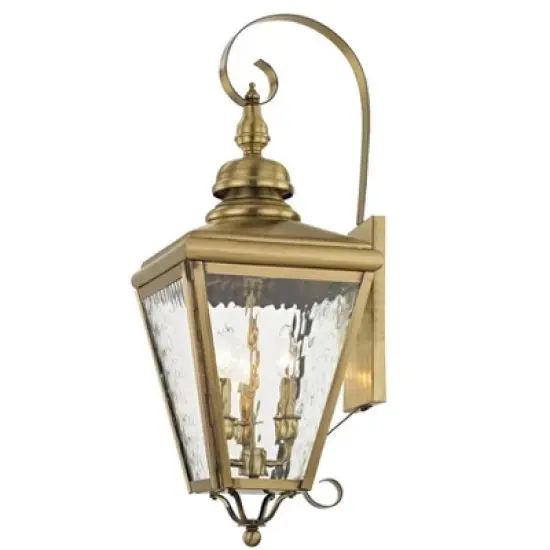 Livex Lighting Cambridge 3 - Light Wall Light in  Antique Brass image {2}