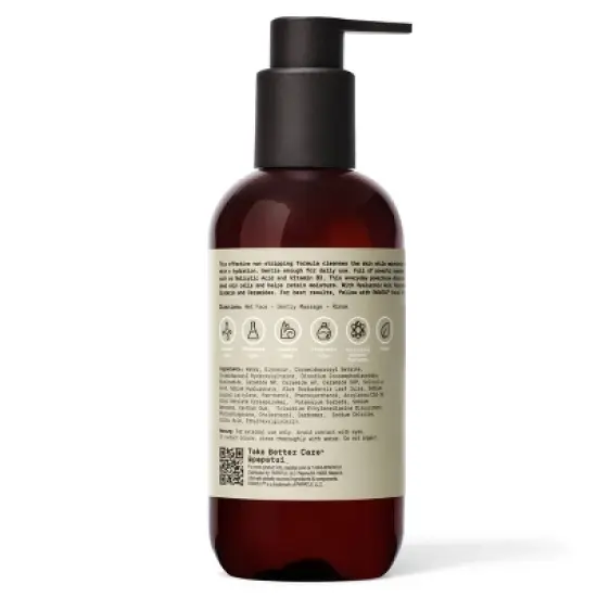 Papatui Hydrating Men's  Niacinamide and Hyaluronic Acid Face Cleanser - Unscented - 8 fl oz image {9}
