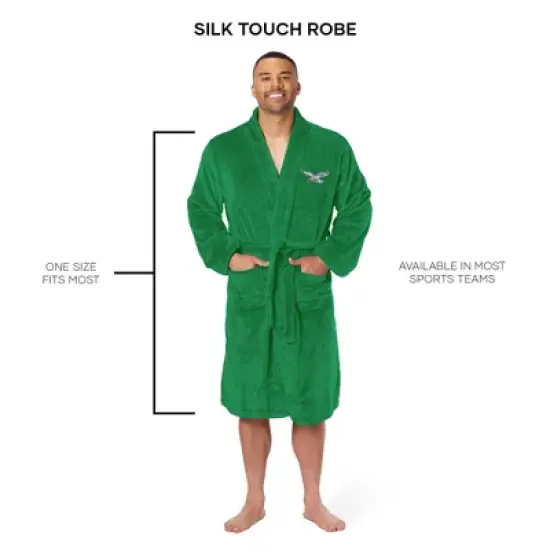 Philadelphia Eagles NFL L/XL Silk Touch Bathrobe 26x47 Inches image {4}