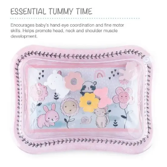 The Peanutshell Happy Garden Tummy Time Water Play Mat, Inflatable Sensory Development Toy image {1}