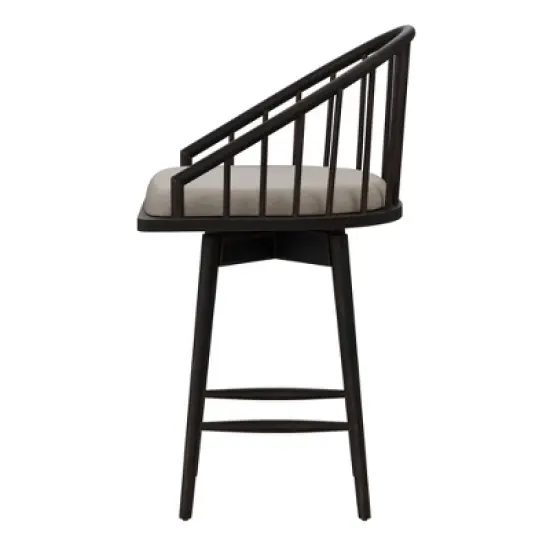 Braddock Spindle Back Memory Return Swivel Counter Height Barstool Rubbed Black - Hillsdale Furniture image {5}