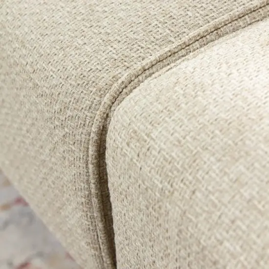 Cambridge Casual Carmel Teak Wood Patio Outdoor Loveseat with Tan Cushion image {5}