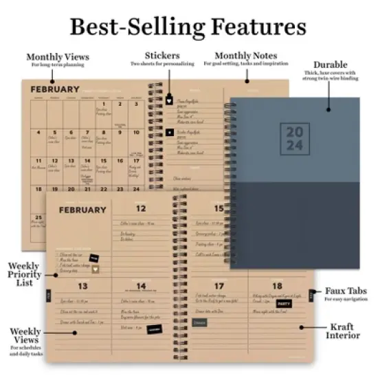 TF Publishing 2024 Weekly/Monthly Planner 8"x6.5" Blue image {6}