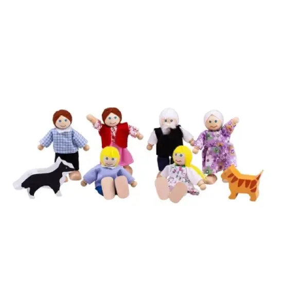 Bigjigs Toys Wooden Doll Family Set image {1}