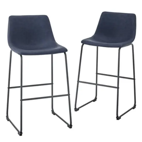 Set of 2 Laslo Modern Upholstered Faux Leather Barstools - Saracina Home image {11}