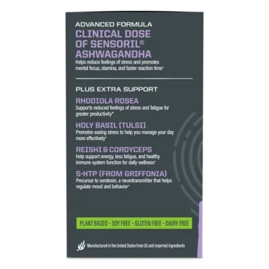 Daytime Focus & Balance Supplement Capsules, Supports Brain Health for Clarity & Mental Focus, Enhanced Mental Resilience, Sunwarrior, 60ct image {6}