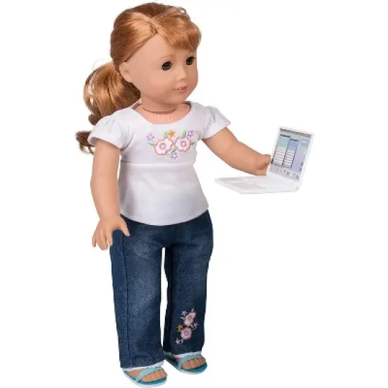 Dress Along Dolly Metal Laptop Computer with Carrying Bag for American Girl Doll image {3}