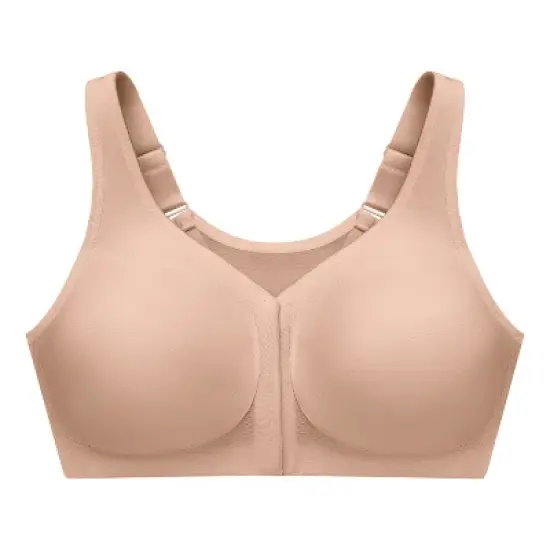 Glamorise Womens MagicLift Front-Closure Posture Back Wirefree Bra 1265 Caf&eacute; image {3}