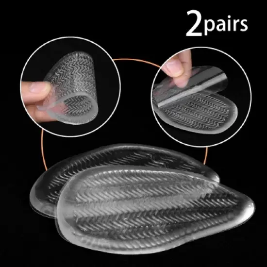 INSPIRE CHIC Gel High Heel Inserts Adhesive Rippled Insoles 2 Pairs image {1}