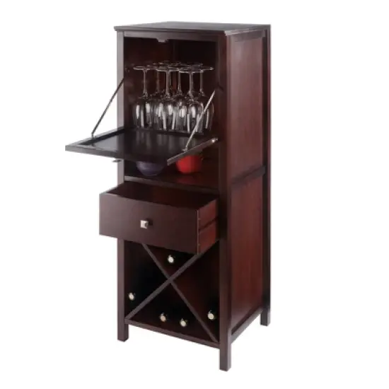 Brooke Cupboard Drop Down Door and Drawer Walnut - Winsome image {7}