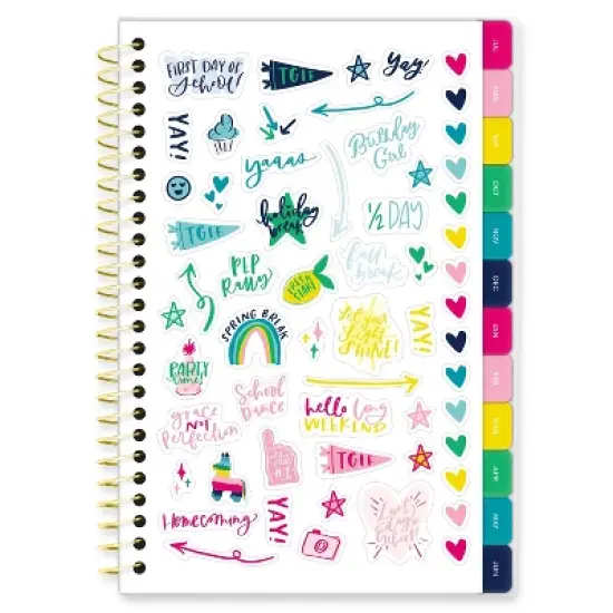 Emily Ley for At-A-Glance 6.75"x8.875" 2025-2026 Weekly/Monthly Pink Stripe with Foil Student Small Planner image {6}