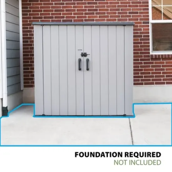 Lifetime 6' x 3.5' Utility Shed Storm Dust: Outdoor Storage, HDPE Construction, Lockable Doors image {2}