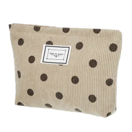 Unique Bargains Portable Corduroy Polka Dot Makeup Bags and Organizers 1 Pc image {8}