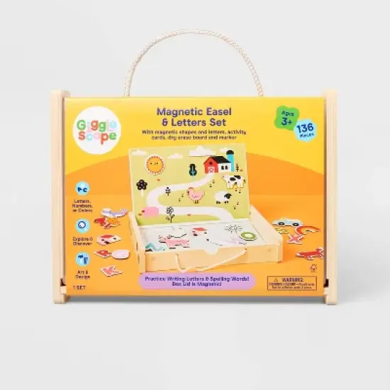 Magnetic Easel & Letters Set - 136pc - Gigglescape&trade;: Educational Toddler Activity, Letter Magnets, Creativity Focus image {3}