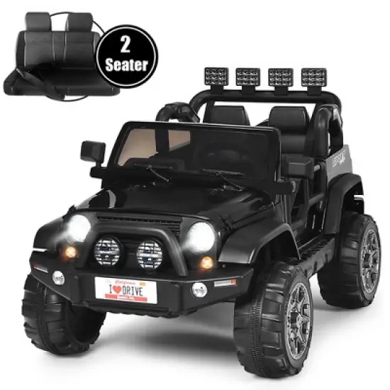 Costway 12V Kids Ride On Car 2 Seater Truck RC Electric Vehicles w/ Storage Room image {10}