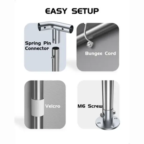 10 x 20 Ft Heavy-Duty Carport, Portable Garage, 180g PE Waterproof Canopy and 8 x 1.0 mm Poles for Full-Size Pickup Trucks, Boats, and SUVs image {2}