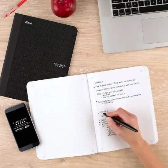 Five Star 80pg College Rule Composition Notebook 9.75"x7.5": Soft Cover, Acid-Free, Sewn Binding, Adult Stationery image {5}