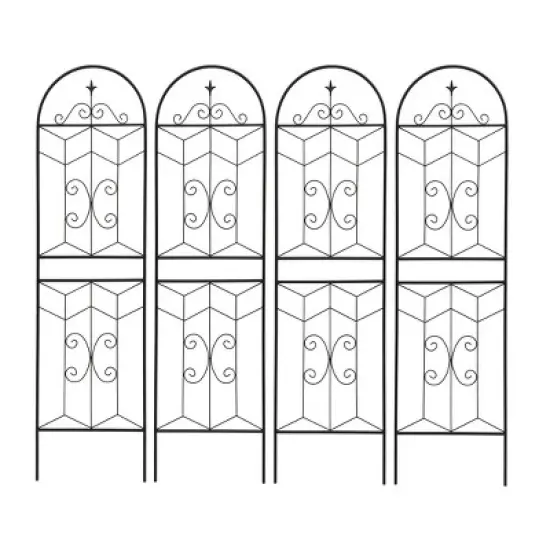 MOEPISY 2 Pack Metal Garden Trellis 71 inch x 19.7 inch Rustproof Trellis Black image {12}