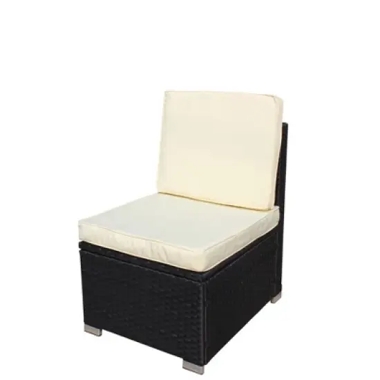 5-Piece Outdoor PE Rattan Sectional Sofa Set with Coffee Table and Waterproof Cushions image {6}