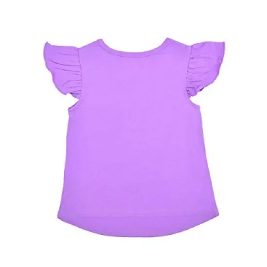 Disney Girls' 3-Pack The One and Only Minnie Mouse Ruffle Sleeve Tee, Sleeveless Peplum Shirt and Casual Shorts Set with Unicorn Print for Kids image {4}