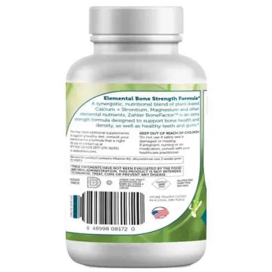 Zahler Bonefactor a Bone Strength and Density Supplement containing Calcium, Vitamin D, Vitamin K, and Magnesium, Certified Kosher - (120 Count) image {2}