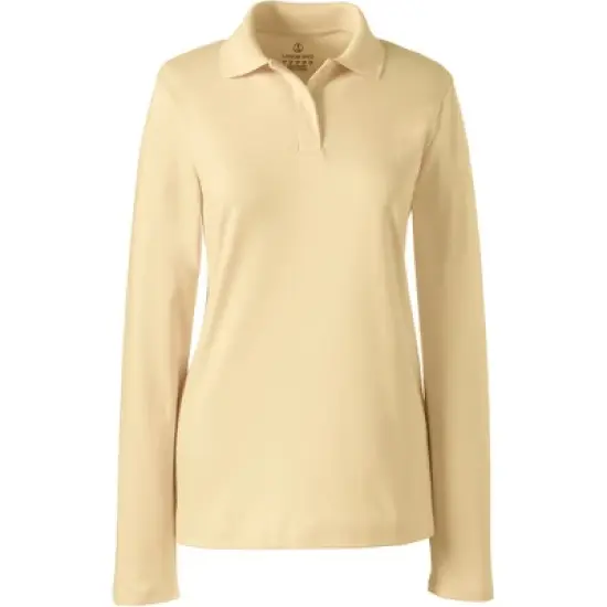 Lands' End School Uniform Women's Long Sleeve Feminine Fit Mesh Polo Shirt image {12}