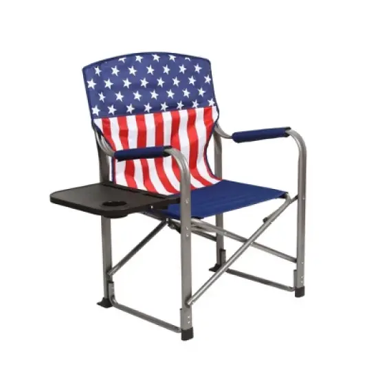 Kamp-Rite Portable Folding Director's Chair with Side Table & Cup Holder for Camping, Tailgating, and Sports, 350 LB Capacity image {9}