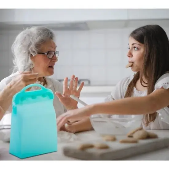 Reusable Silicone Food Storage Bags 4 Pack, Ziplock Tall Bags, Dishwasher and Microwave Safe, BPA Free by Innovative Technology Products Corp image {1}