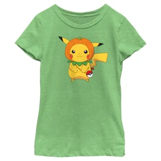 Girl's Pokemon Halloween Pumpkin Pikachu T-Shirt image {3}
