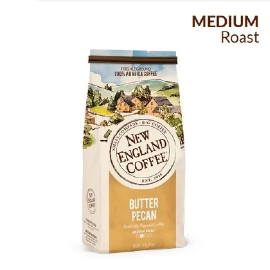 New England Coffee Butter Pecan Flavored Medium Roast Ground Coffee - 11oz image {1}