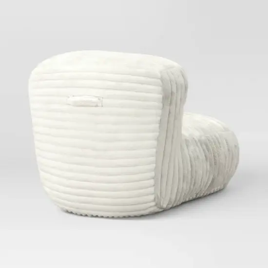 Memory Foam Filled Bean Bag Lounger with Corduroy Cover and Structured High Back Cream - Room Essentials&trade; image {3}
