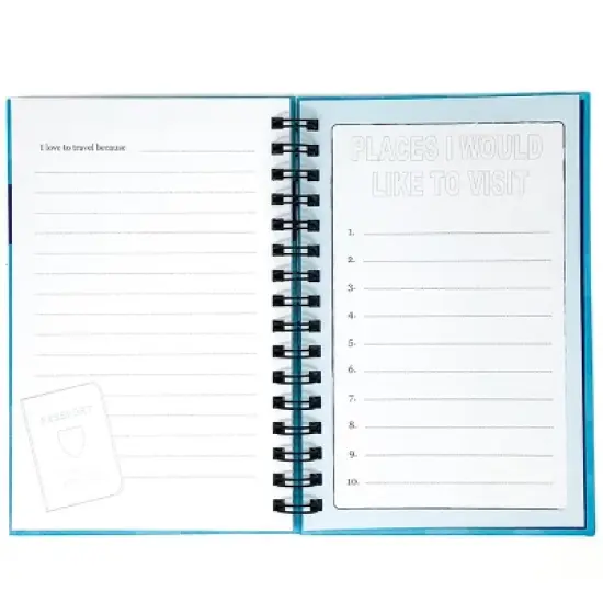 Travel Journal for Kids 8.5"x5.5" Teal - Kahootie Co: Undated Wire-Bound Notebook, 140 Pages, Hard Cover, Preprinted image {5}