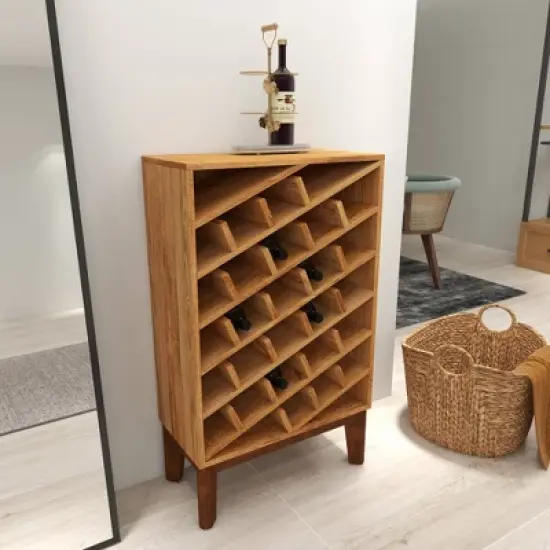 Modern Wood Wine Rack Brown - Olivia & May image {3}