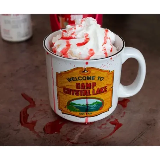 Silver Buffalo Friday the 13th Welcome To Camp Crystal Lake Ceramic Camper Mug | 20 Ounces image {2}