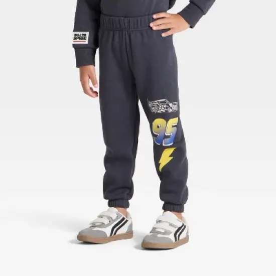 Toddler Boys' 2pc Disney Cars Lightning McQueen Racing Fleece Pullover and Bottom Set - Black image {3}