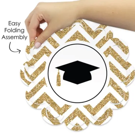 Big Dot of Happiness Tassel Worth The Hassle - Gold - Graduation Party Round Table Decorations - Paper Chargers - Place Setting For 12 image {3}