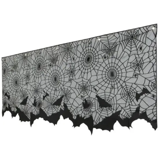 Northlight Spider Webs and Bats Halloween Valance Decoration - 5.25' image {2}