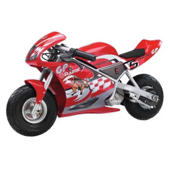 Razor 24 Volt Mini Electric Bike 1 Speed Dirt Racing Motorcycle Pocket Rocket with 10&rdquo; Pneumatic Tires, Speeds up to 15 MPH, Ages 13 Plus, 2 Pack, Red image {2}