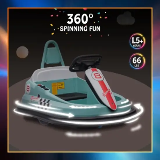 Bumper Car for Toddlers, New Designed 6V Electric Ride On Toys for Kids 1.5-6 Years Old, Steering Wheel image {2}