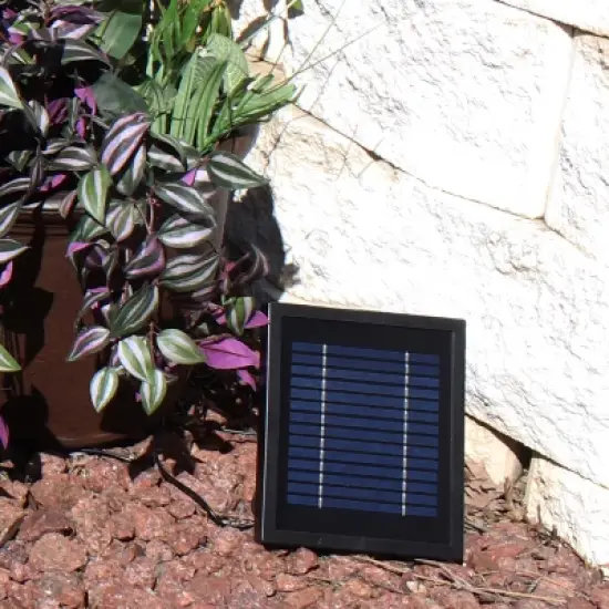 Sunnydaze Outdoor Black Ball Solar Powered Water Fountain with Backup Battery and LED Light - 32" - Black image {4}