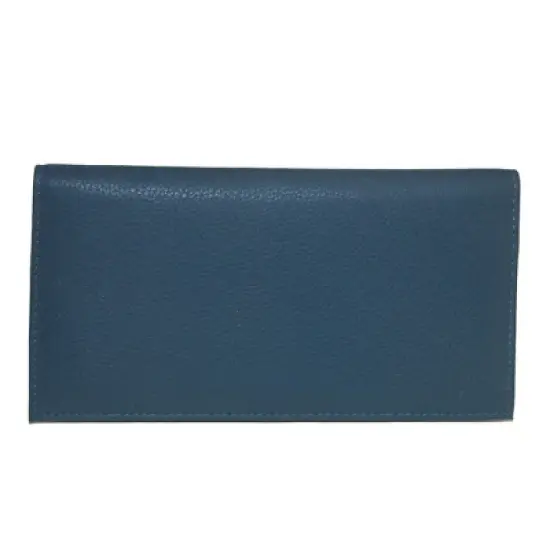 CTM Leather Solid Color Checkbook Cover Wallet image {3}