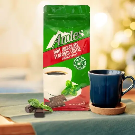 Andes Chocolate Mint Flavored,Medium Roast,Ground Coffee,12 oz bag, 6 pack image {6}