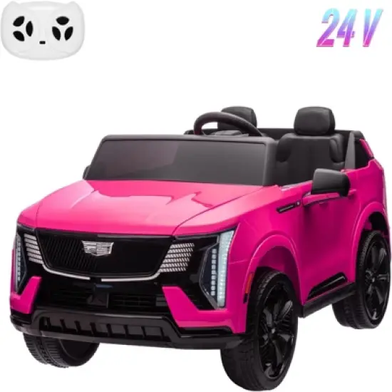 Garvee 24V 2-Seater Ride On Car for Kids, Licensed Cadillac Electric Truck with Remote Control, LED Lights, Music, Battery Powered Ride On Toy image {10}